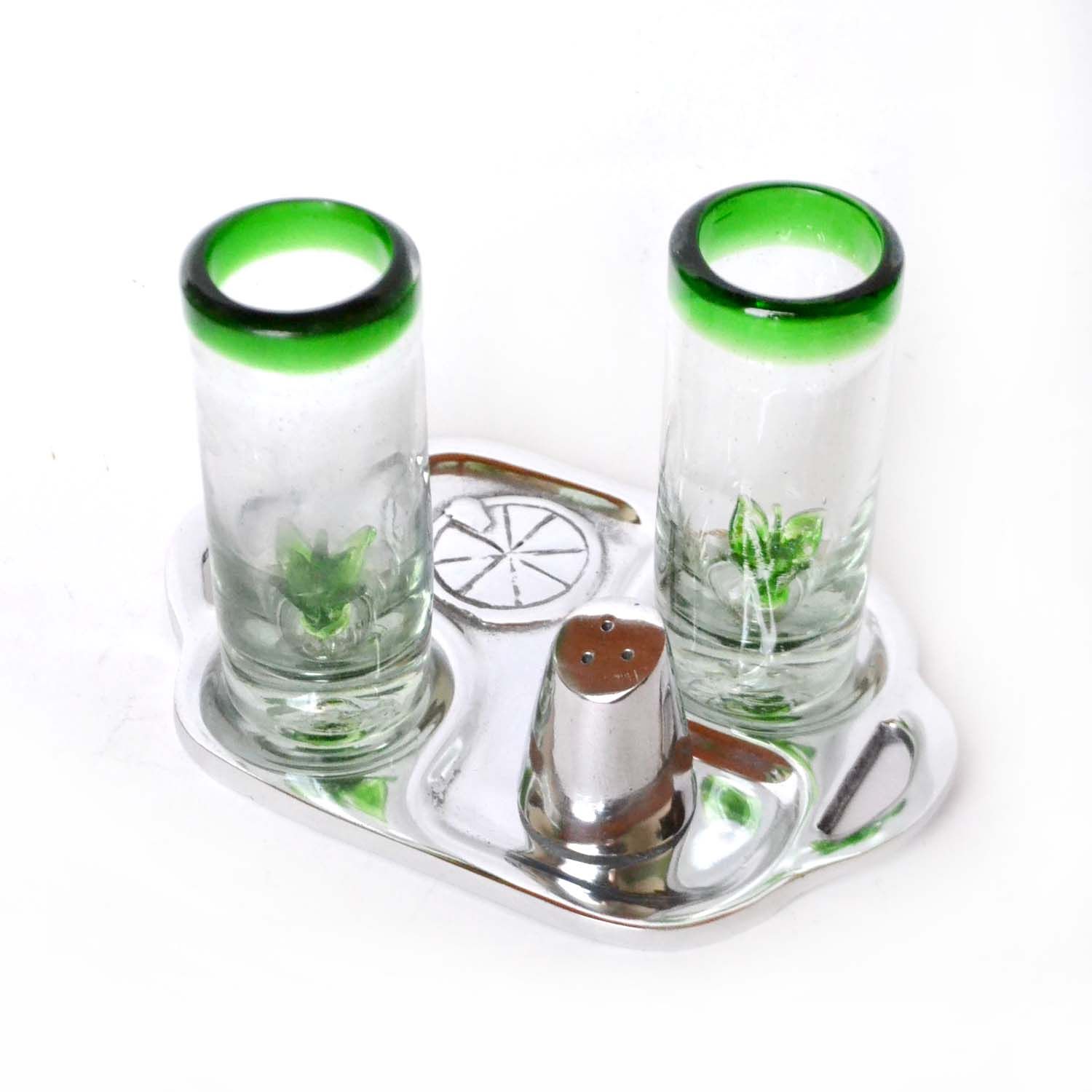 Tequileros con maguey en base de pewter