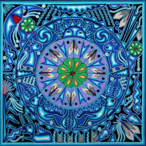 Tabla de Estambre en Arte Huichol por Norma Manjarez - Historia y Espiritualidad