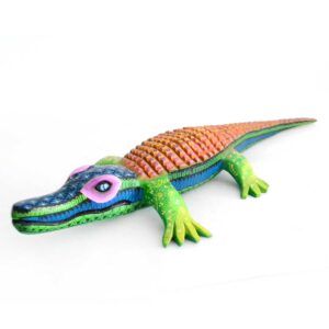 Cocodrilo de madera como alebrije