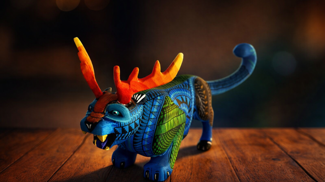 Fusiòn de Jaguar con un venado - Alebrije de Oaxaca - Tonas