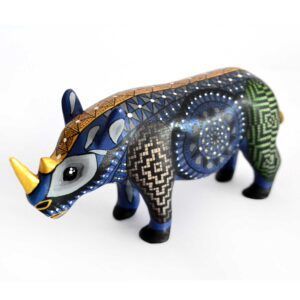 Alebrije Rhinoceros - Silent Force in Carved Wood