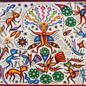 Tabla de estambre de Arte Huichol