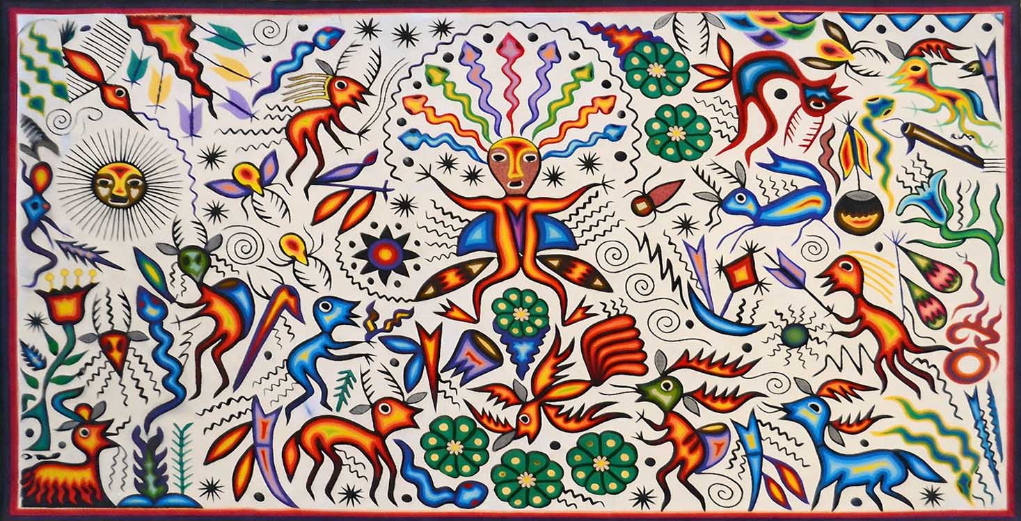 Tabla de estambre de Arte Huichol
