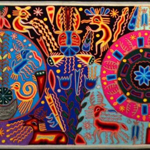 Cuadro de arte huichol, formato rextangular