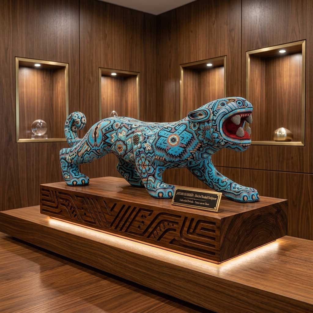 Jaguar especial de arte huichol