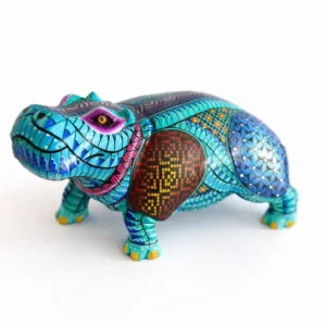 Alebrije Hipopótamo Azul: Guardián de la abundancia y la fuerza interior