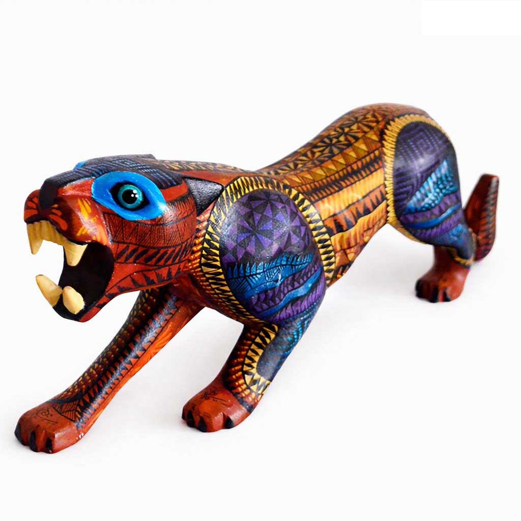 Jaguar Alebrije Artisanal – Sculpture Mexicaine avec Détail et Couleur 🐆