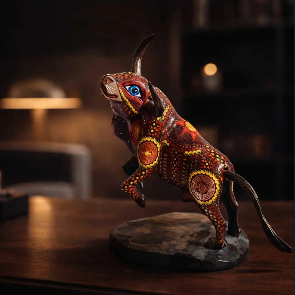 Toro de alebrije de Oaxaca