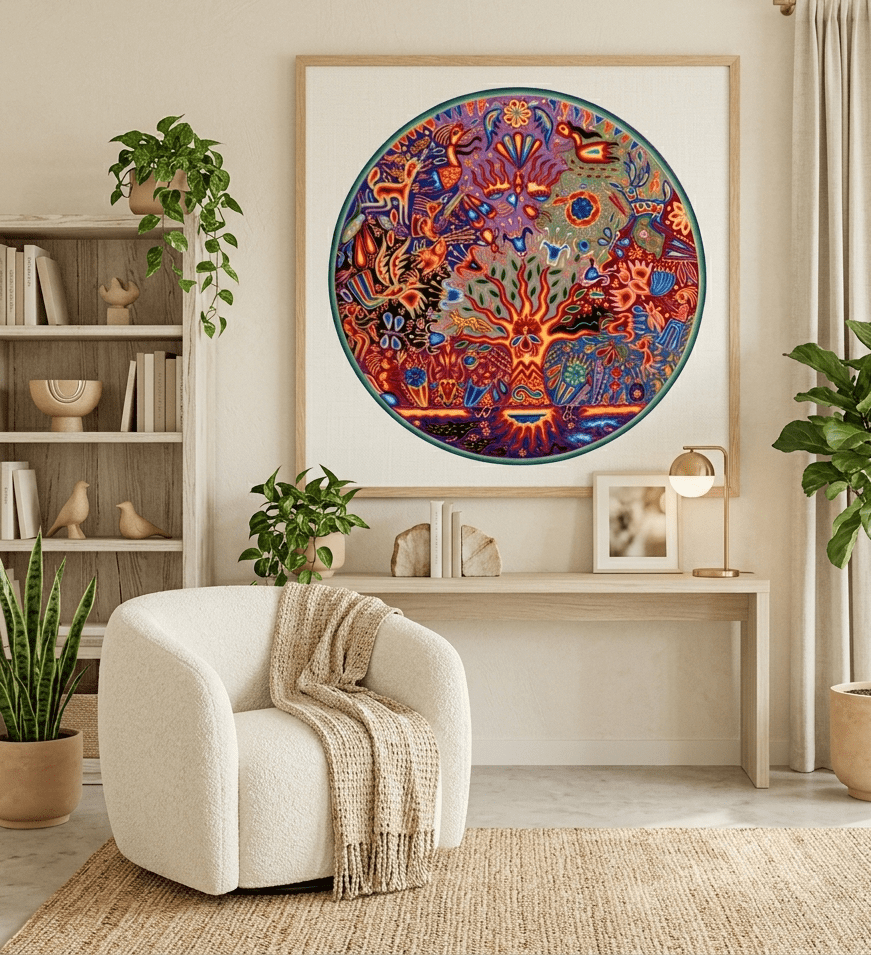 Huichol Garntafel in der Kunst
