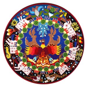 Tableau peigné d'art Huichol