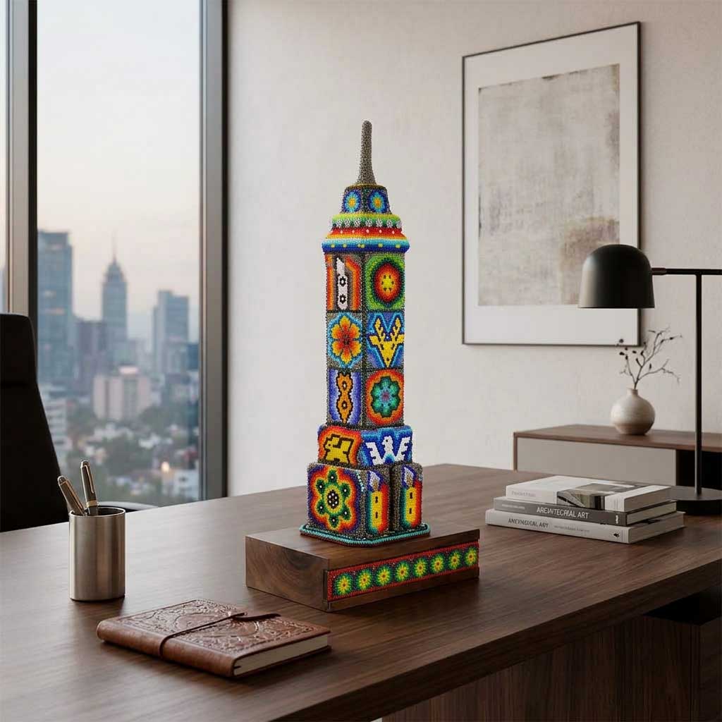 Latin American Tower in Huichol Art