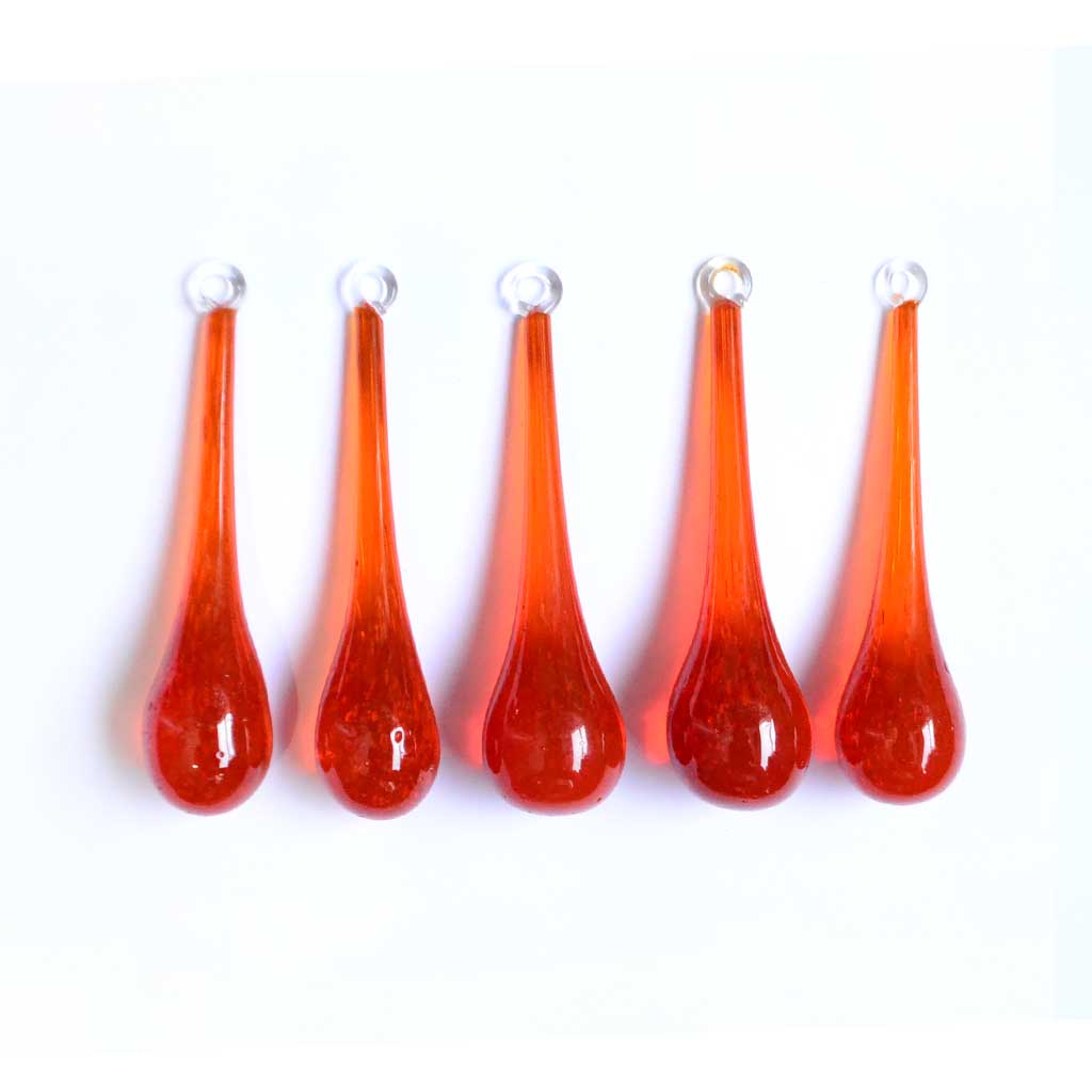 Esferas de Vidrio soplado color naranja