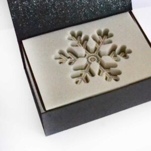 Copo de nieve, empaque especial en caja magnetica