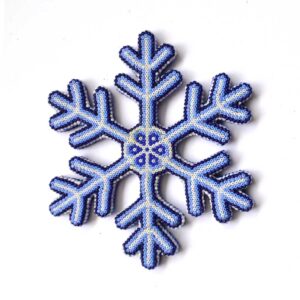 Copo de nieve con arte huichol