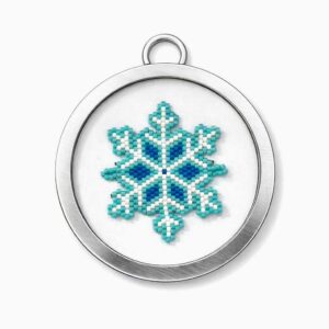 Esfera Huichol de Chaquira Miyuki - Copo de Nieve Artesanal