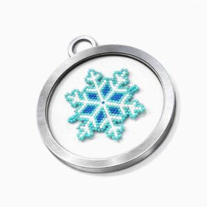 Esfera Huichol de Chaquira Miyuki - Copo de Nieve Artesanal